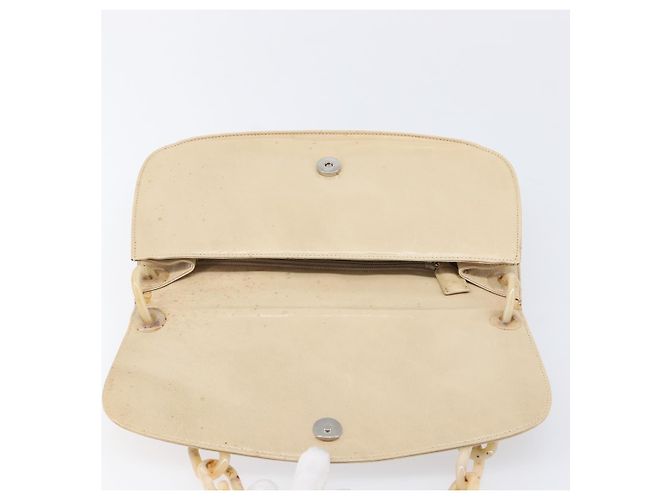 PRADA Schultertasche mit Kette aus Leder Beige Auth bs37117 - Ansicht 20