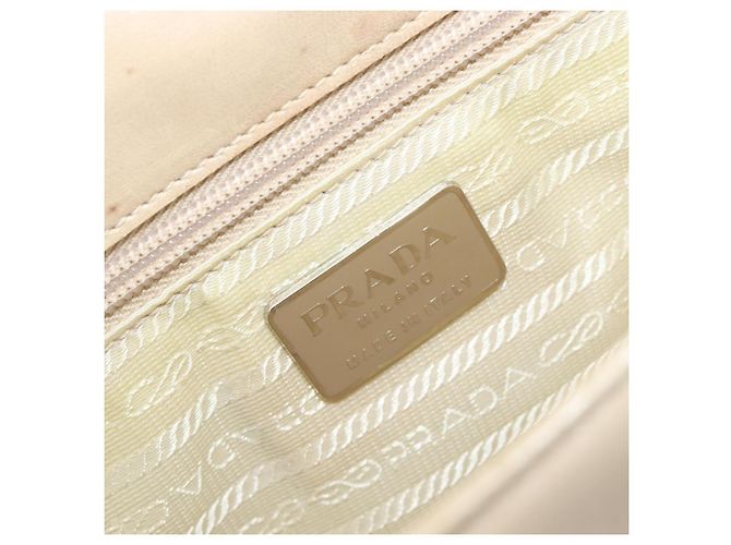 PRADA Schultertasche mit Kette aus Leder Beige Auth bs37117 - Ansicht 21