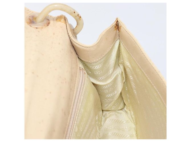 PRADA Schultertasche mit Kette aus Leder Beige Auth bs37117 - Ansicht 22