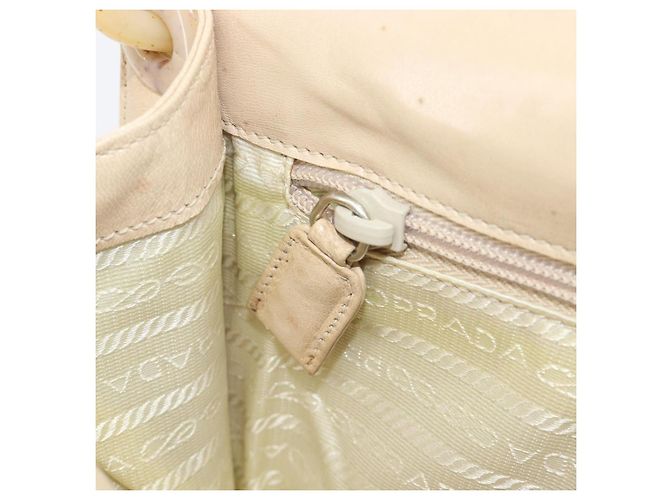 PRADA Schultertasche mit Kette aus Leder Beige Auth bs37117 - Ansicht 24