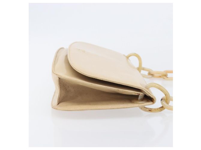PRADA Schultertasche mit Kette aus Leder Beige Auth bs37117 - Ansicht 3