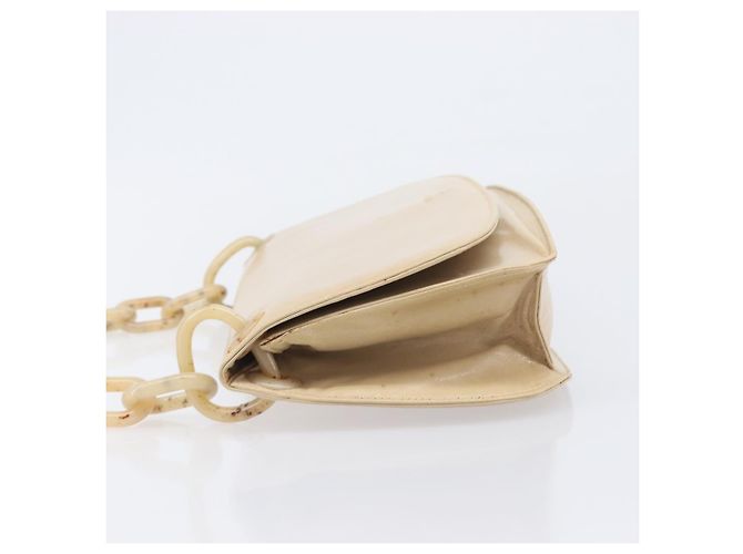 PRADA Schultertasche mit Kette aus Leder Beige Auth bs37117 - Ansicht 4