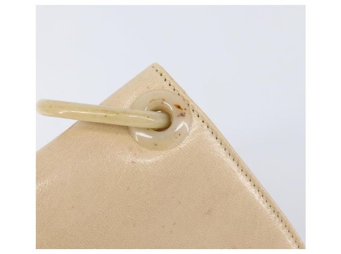 PRADA Schultertasche mit Kette aus Leder Beige Auth bs37117 - Ansicht 8