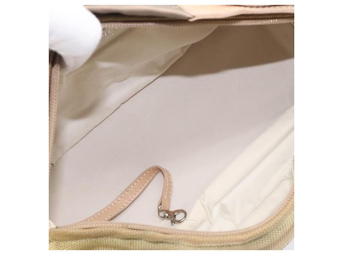 Borsa a tracolla CHANEL Paris Biarritz Tela rivestita Oro Argento CC Auth bs37395 D'oro - vista 10
