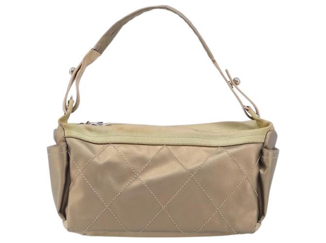 Borsa a tracolla CHANEL Paris Biarritz Tela rivestita Oro Argento CC Auth bs37395 D'oro - vista 13