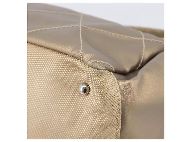 Borsa a tracolla CHANEL Paris Biarritz Tela rivestita Oro Argento CC Auth bs37395 D'oro - vista 20