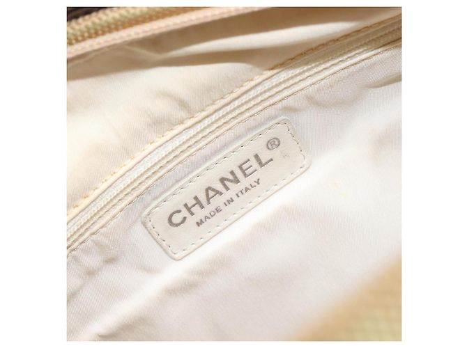Borsa a tracolla CHANEL Paris Biarritz Tela rivestita Oro Argento CC Auth bs37395 D'oro - vista 25