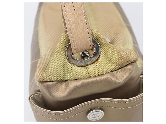 Borsa a tracolla CHANEL Paris Biarritz Tela rivestita Oro Argento CC Auth bs37395 D'oro - vista 5