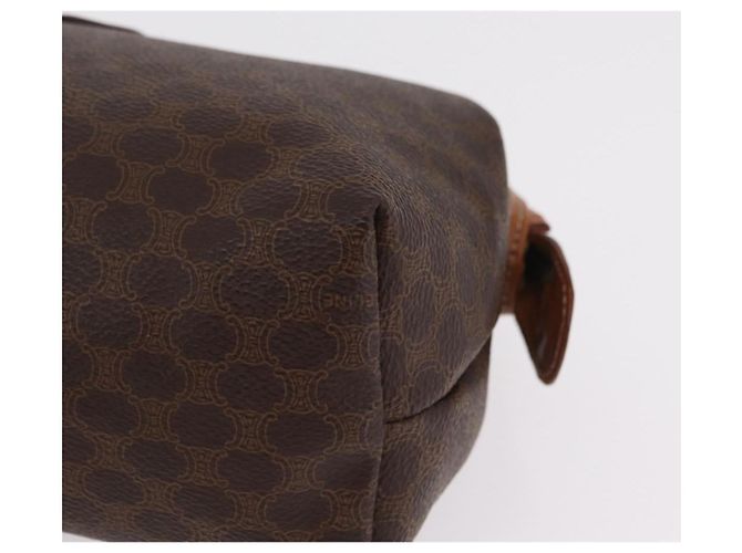 Céline Pouch CELINE Macadam Canvas PVC Brown Gold Tone Auth mr3008A Marrone - vista 14
