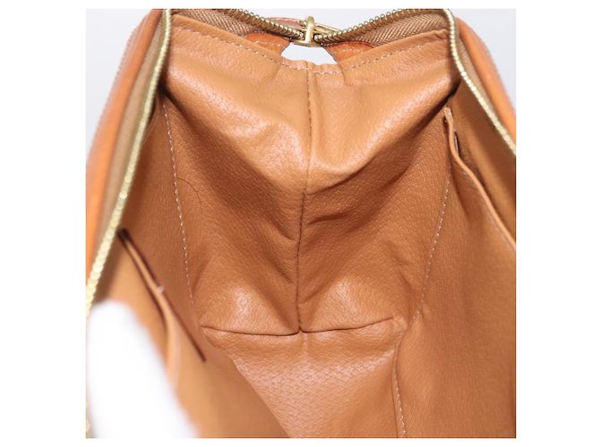 Céline Pouch CELINE Macadam Canvas PVC Brown Gold Tone Auth mr3008A Marrone - vista 18