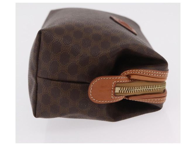 Céline Pouch CELINE Macadam Canvas PVC Brown Gold Tone Auth mr3008A Marrone - vista 3