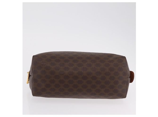 Céline Pouch CELINE Macadam Canvas PVC Brown Gold Tone Auth mr3008A Marrone - vista 6
