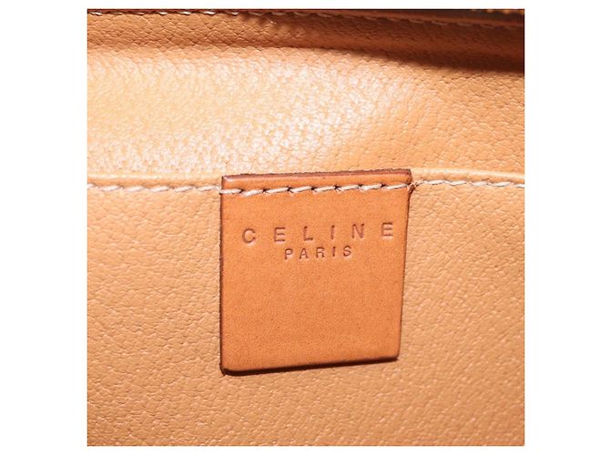 Céline Pouch CELINE Macadam Canvas PVC Brown Gold Tone Auth mr3008A Marrone - vista 9