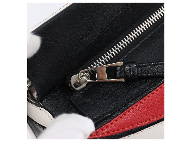 LOEWE Puzzle Bag Medium Handtasche Leder 2way Rot Silber Auth LN127M - Ansicht 23