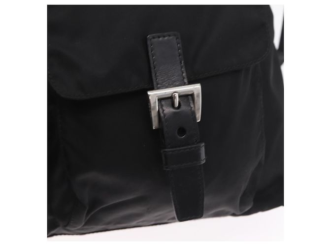 Bolso Tote PRADA Nylon Black Silver Auth 206115V Negro Plata - vista 22