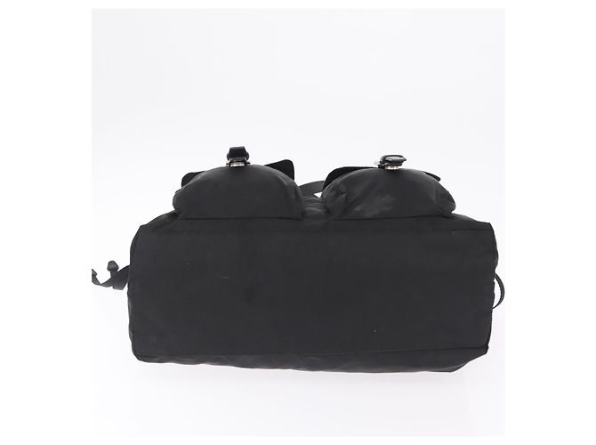 Bolso Tote PRADA Nylon Black Silver Auth 206115V Negro Plata - vista 5