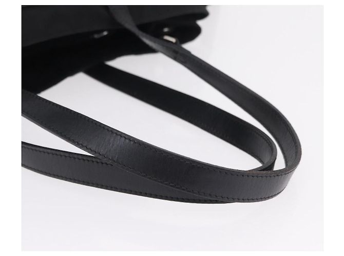 Bolso Tote PRADA Nylon Black Silver Auth 206115V Negro Plata - vista 7