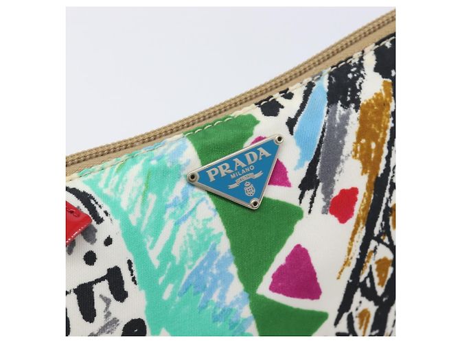 PRADA Nylon Pochette Multicolor Silver Auth bs37253A Silber Mehrfarben - Ansicht 8