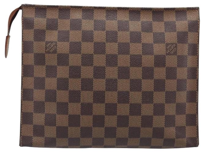 LOUIS VUITTON Damier Ebene Poche Toilette 26 Pouch N47543 LV Auth 205944A - vista 2