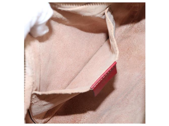 Borsa a tracolla GUCCI GG Marmont in pelle rossa e oro 447632 Auth ka6415 Rosso D'oro - vista 21