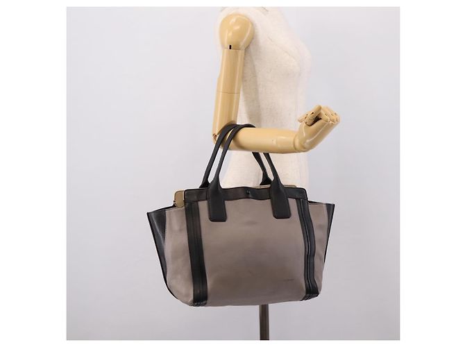 Chloé Bolsa de mão Chloe em couro cinza tom dourado Auth mr2941 Marrom - vista 22