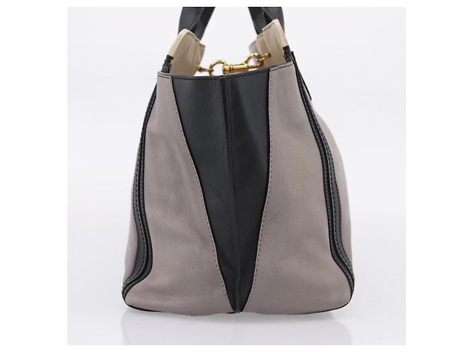 Chloé Bolsa de mão Chloe em couro cinza tom dourado Auth mr2941 Marrom - vista 4