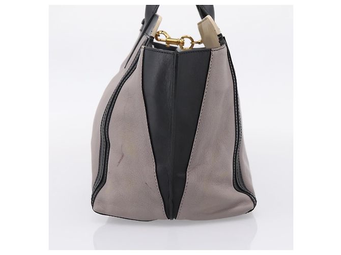 Chloé Bolsa de mão Chloe em couro cinza tom dourado Auth mr2941 Marrom - vista 5