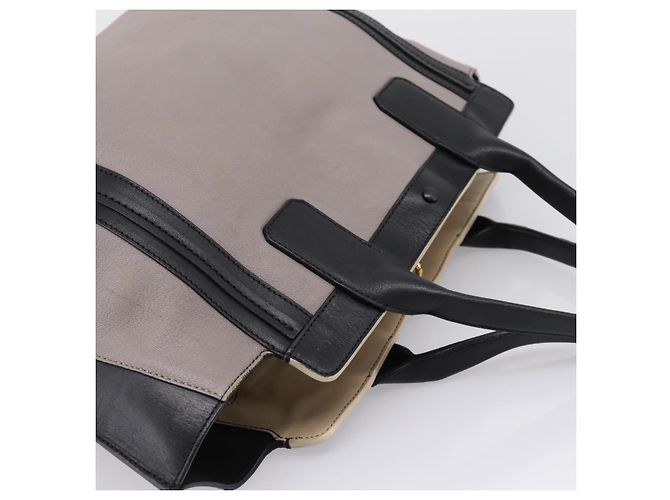 Chloé Bolsa de mão Chloe em couro cinza tom dourado Auth mr2941 Marrom - vista 6