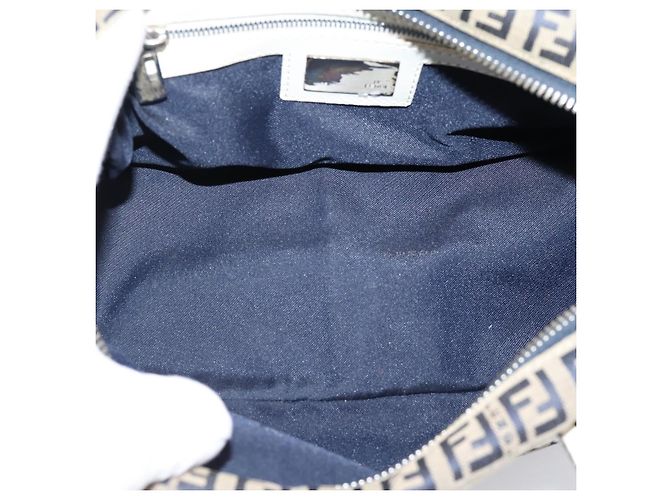 FENDI Zucchino Canvas Handtasche Navy Silver 8BN004 Auth mr2935 Silber Marineblau - Ansicht 11