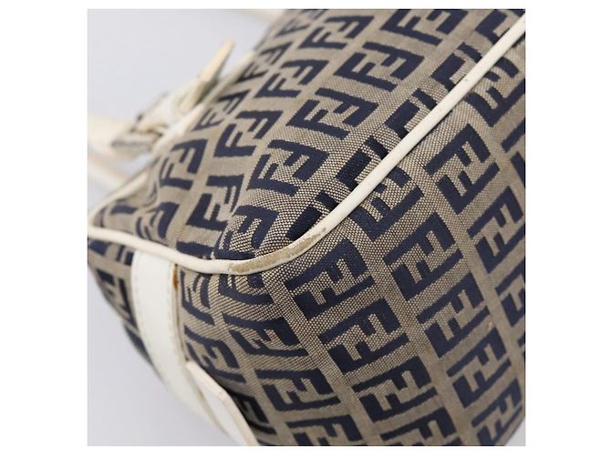 FENDI Zucchino Canvas Handtasche Navy Silver 8BN004 Auth mr2935 Silber Marineblau - Ansicht 16