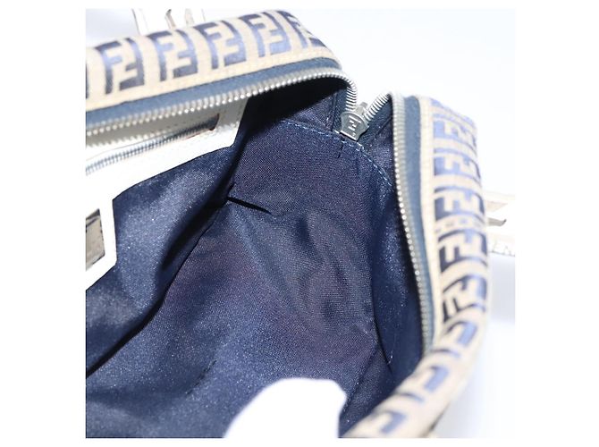 FENDI Zucchino Canvas Handtasche Navy Silver 8BN004 Auth mr2935 Silber Marineblau - Ansicht 22