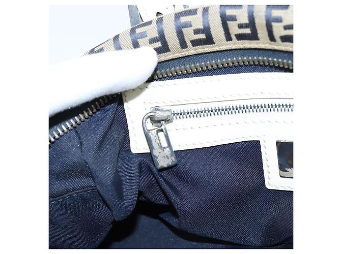 FENDI Zucchino Canvas Handtasche Navy Silver 8BN004 Auth mr2935 Silber Marineblau - Ansicht 24
