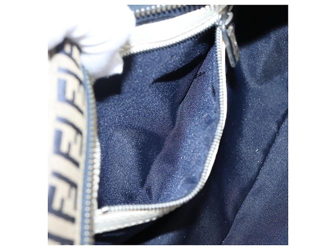 FENDI Zucchino Canvas Handtasche Navy Silver 8BN004 Auth mr2935 Silber Marineblau - Ansicht 25