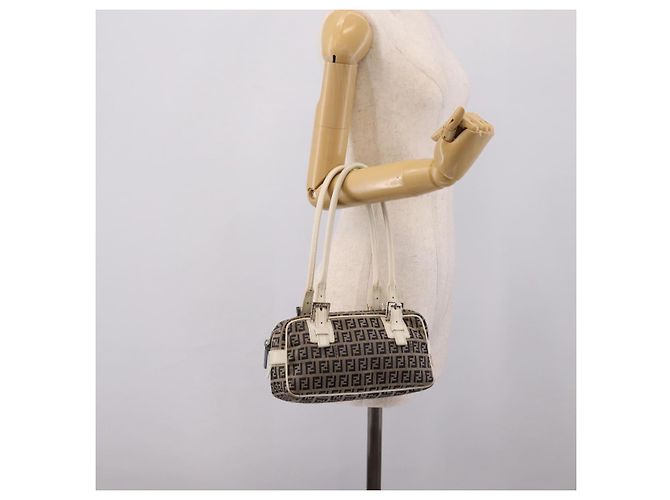 FENDI Zucchino Canvas Handtasche Navy Silver 8BN004 Auth mr2935 Silber Marineblau - Ansicht 26