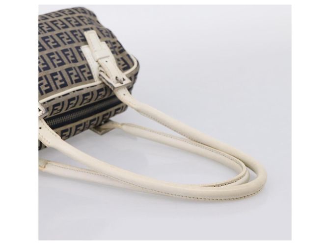 FENDI Zucchino Canvas Handtasche Navy Silver 8BN004 Auth mr2935 Silber Marineblau - Ansicht 7