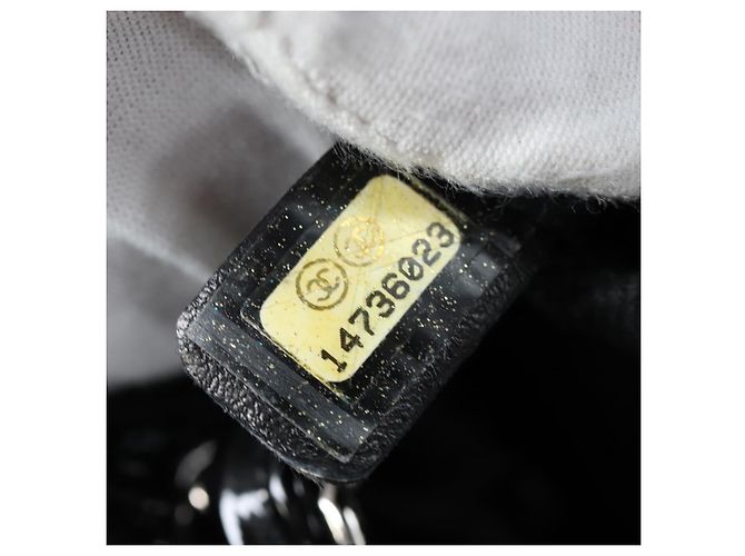Borsa Bowling CHANEL Matelasse Mademoiselle Vernice Nera Argento CC Auth yk20960V Nero - vista 10