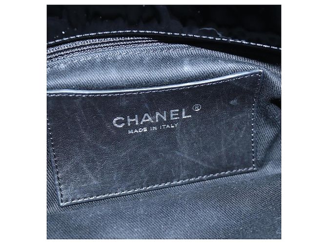Borsa Bowling CHANEL Matelasse Mademoiselle Vernice Nera Argento CC Auth yk20960V Nero - vista 21