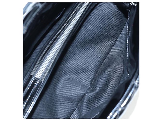 Borsa Bowling CHANEL Matelasse Mademoiselle Vernice Nera Argento CC Auth yk20960V Nero - vista 23