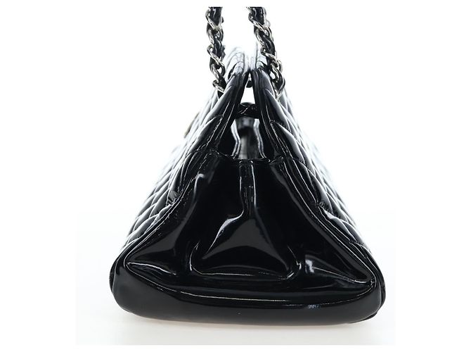 Borsa Bowling CHANEL Matelasse Mademoiselle Vernice Nera Argento CC Auth yk20960V Nero - vista 3