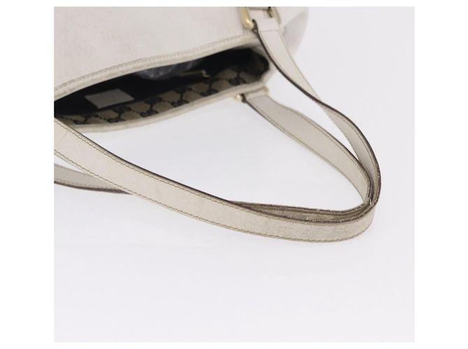 Borsa Tote GUCCI Abbey in Pelle Bianco Oro 130736 Auth 206102 - vista 10