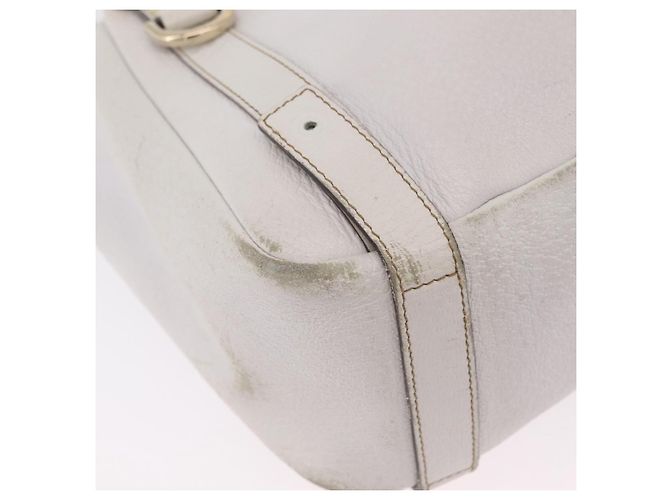 Borsa Tote GUCCI Abbey in Pelle Bianco Oro 130736 Auth 206102 - vista 20