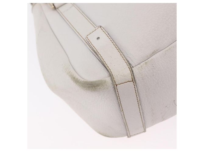 Borsa Tote GUCCI Abbey in Pelle Bianco Oro 130736 Auth 206102 - vista 22