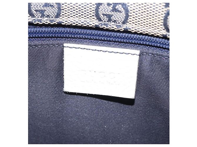 Borsa Tote GUCCI Abbey in Pelle Bianco Oro 130736 Auth 206102 - vista 24