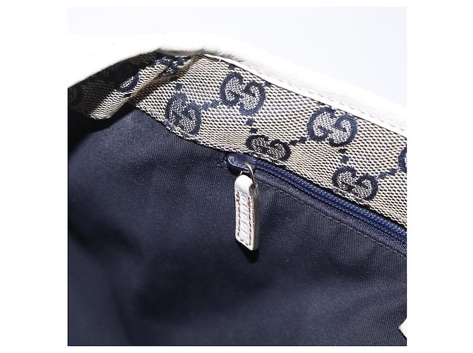 Borsa Tote GUCCI Abbey in Pelle Bianco Oro 130736 Auth 206102 - vista 27