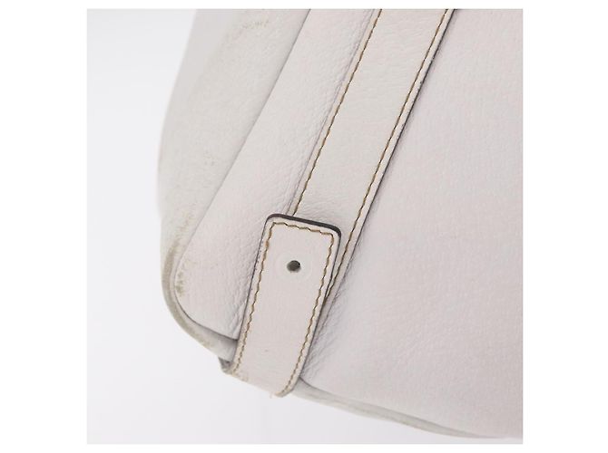 Borsa Tote GUCCI Abbey in Pelle Bianco Oro 130736 Auth 206102 - vista 3