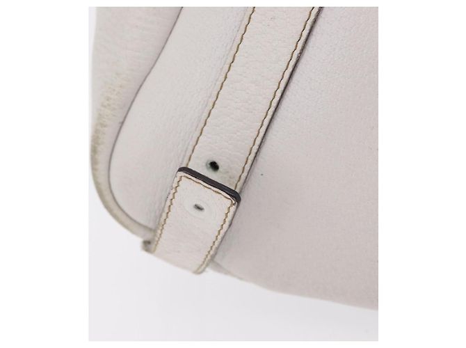 Borsa Tote GUCCI Abbey in Pelle Bianco Oro 130736 Auth 206102 - vista 6