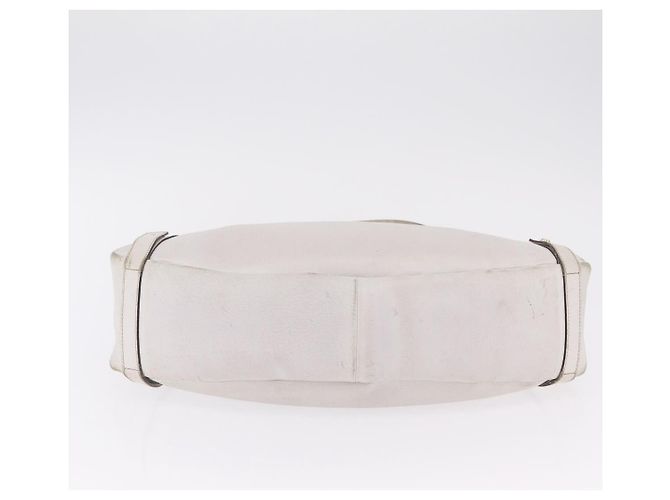 Borsa Tote GUCCI Abbey in Pelle Bianco Oro 130736 Auth 206102 - vista 9