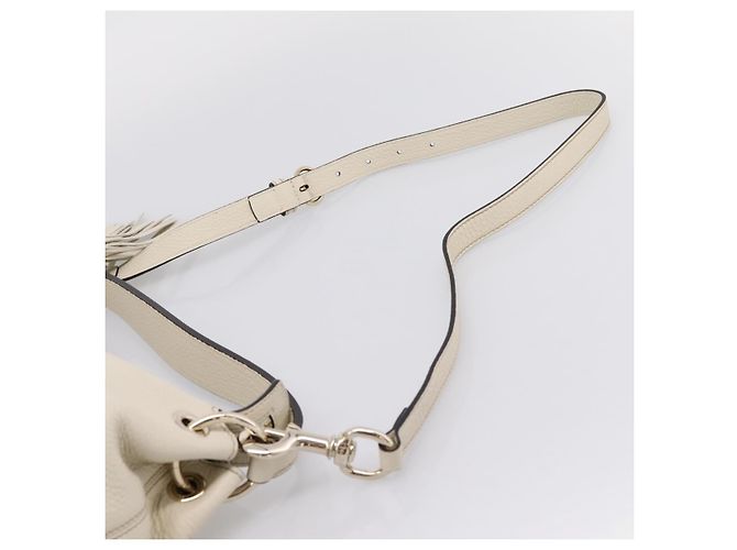 Borsa a tracolla GUCCI Soho in pelle 2way White Gold 408825 Auth ka6326V Bianco D'oro - vista 10
