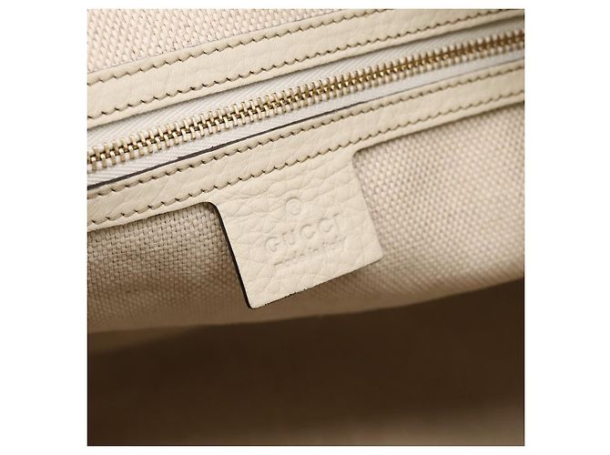 Borsa a tracolla GUCCI Soho in pelle 2way White Gold 408825 Auth ka6326V Bianco D'oro - vista 18