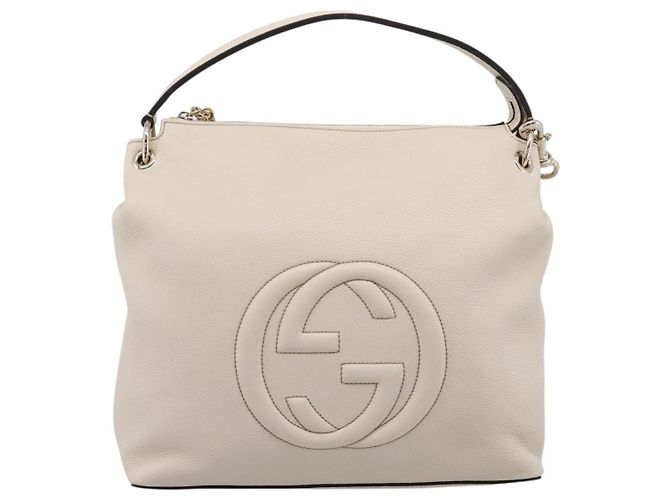 Borsa a tracolla GUCCI Soho in pelle 2way White Gold 408825 Auth ka6326V Bianco D'oro - vista 2